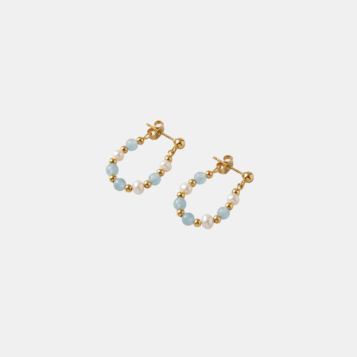 Boucles d'Oreilles Perle Côtière Bleue