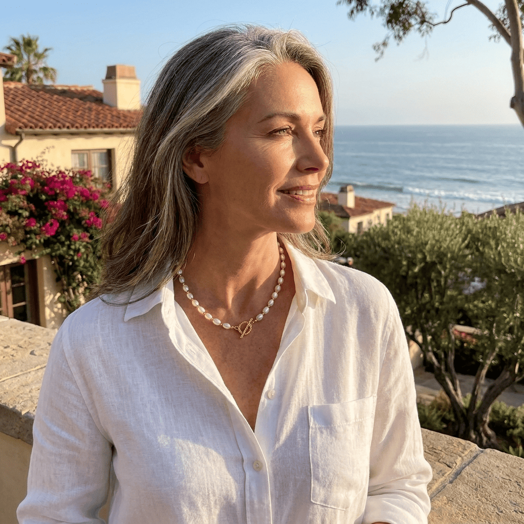 Collier en perles brillantes