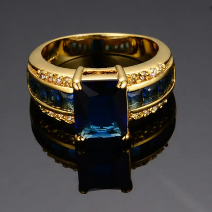 Bague en saphir carré en or