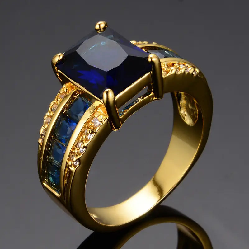 Bague en saphir carré en or