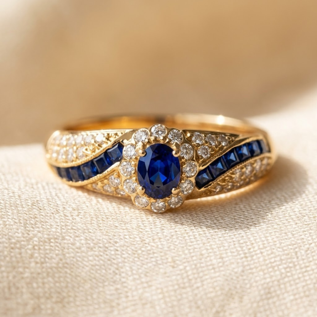 Bague en or avec saphir