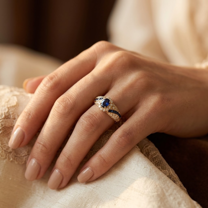 Bague en or avec saphir