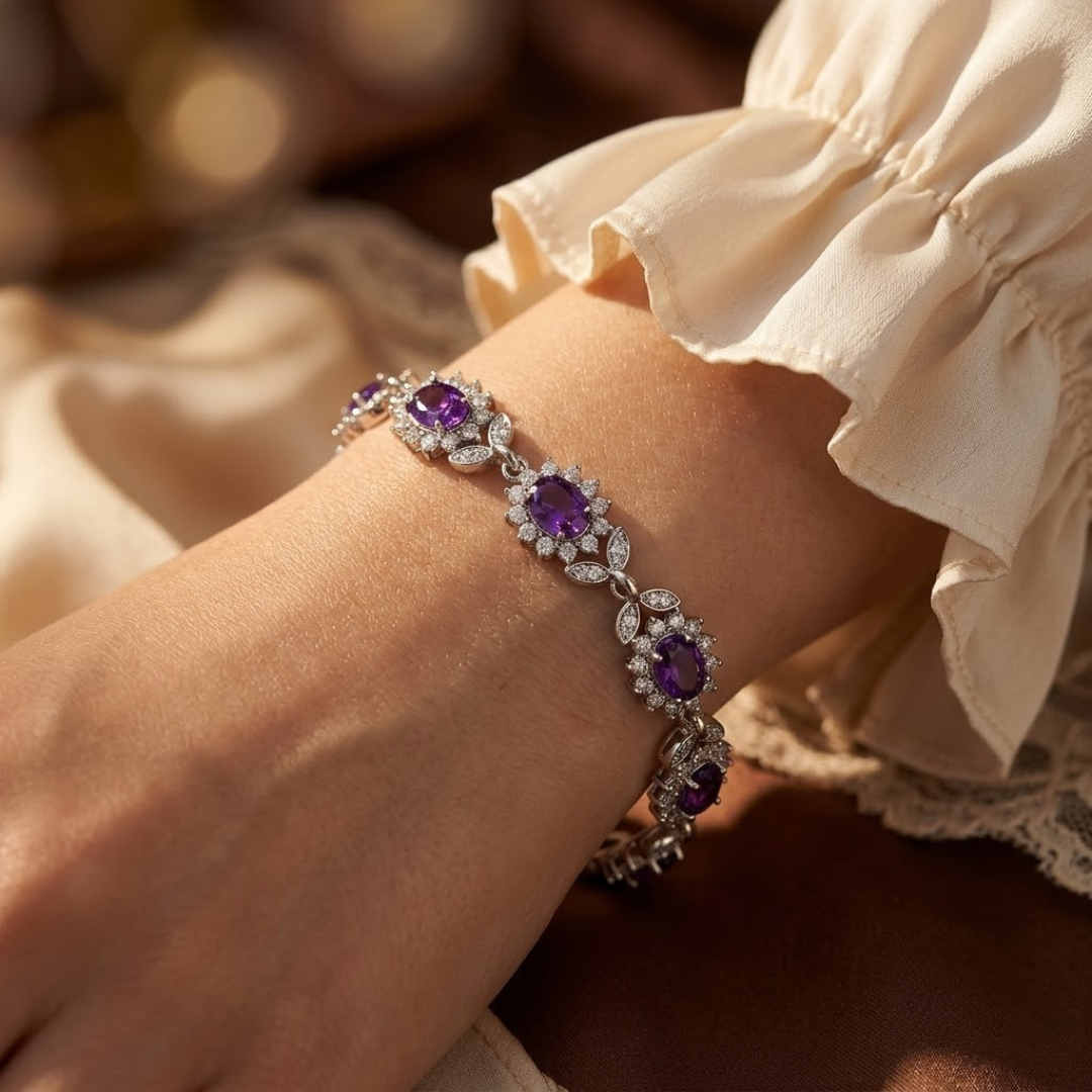 Bracelet Bloem Améthyste en Argent