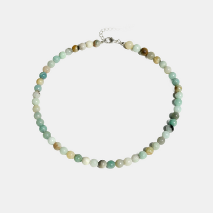Collier en Perles de Pierre d'Amazonite