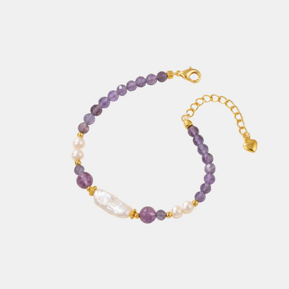Bracelet en Perles d'Améthyste