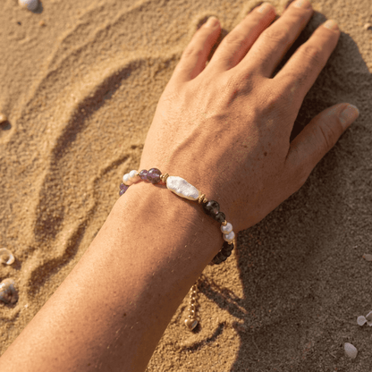 Bracelet en Perles d'Améthyste