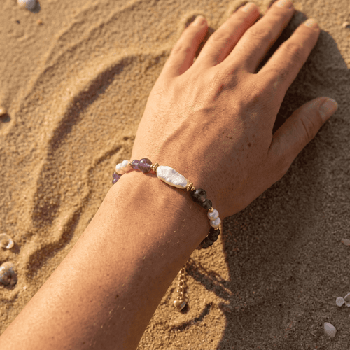 Bracelet en Perles d'Améthyste