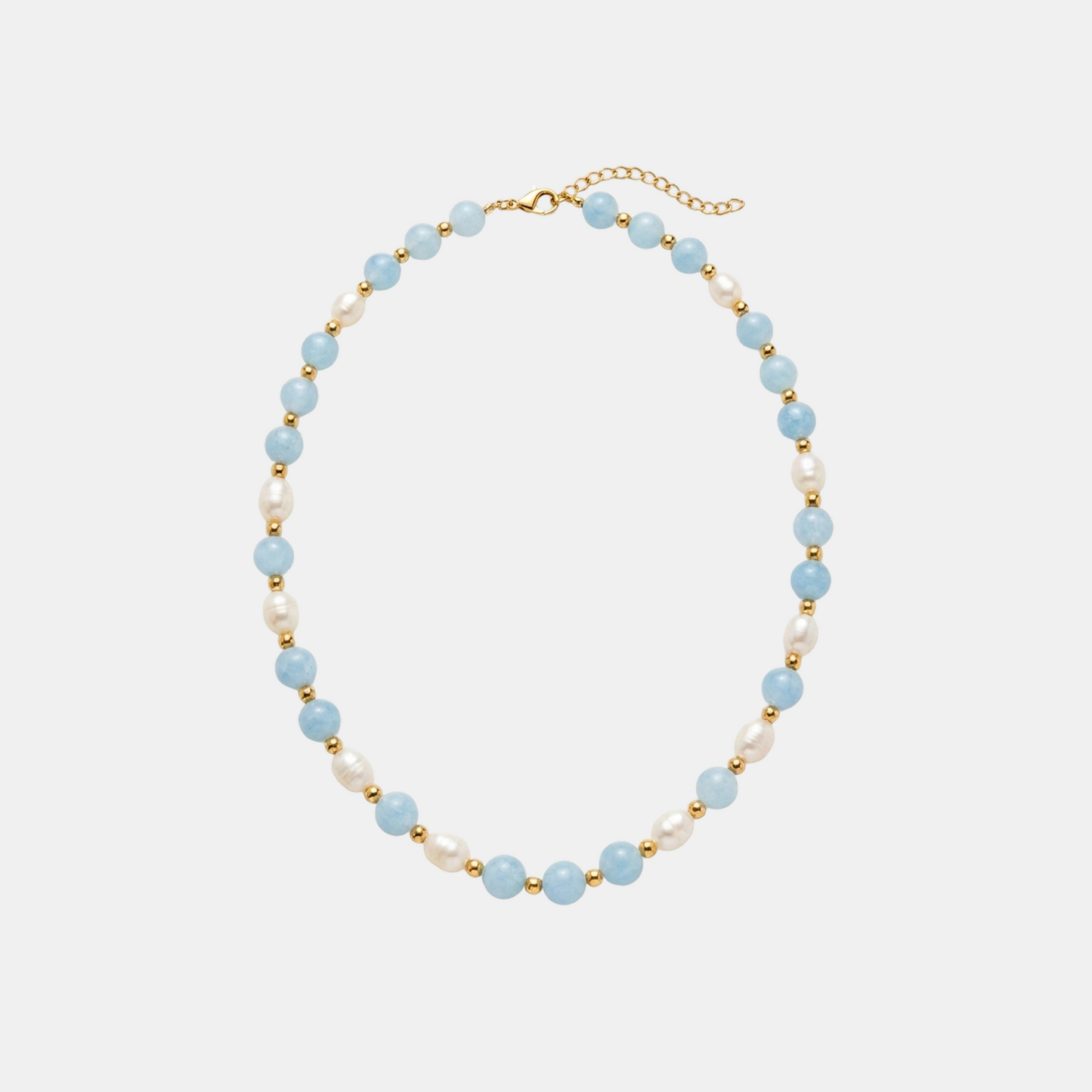 Collier en Perles d'Aigue-Marine