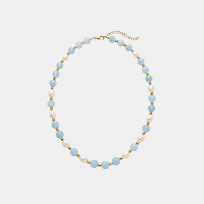 Collier en Perles d'Aigue-Marine