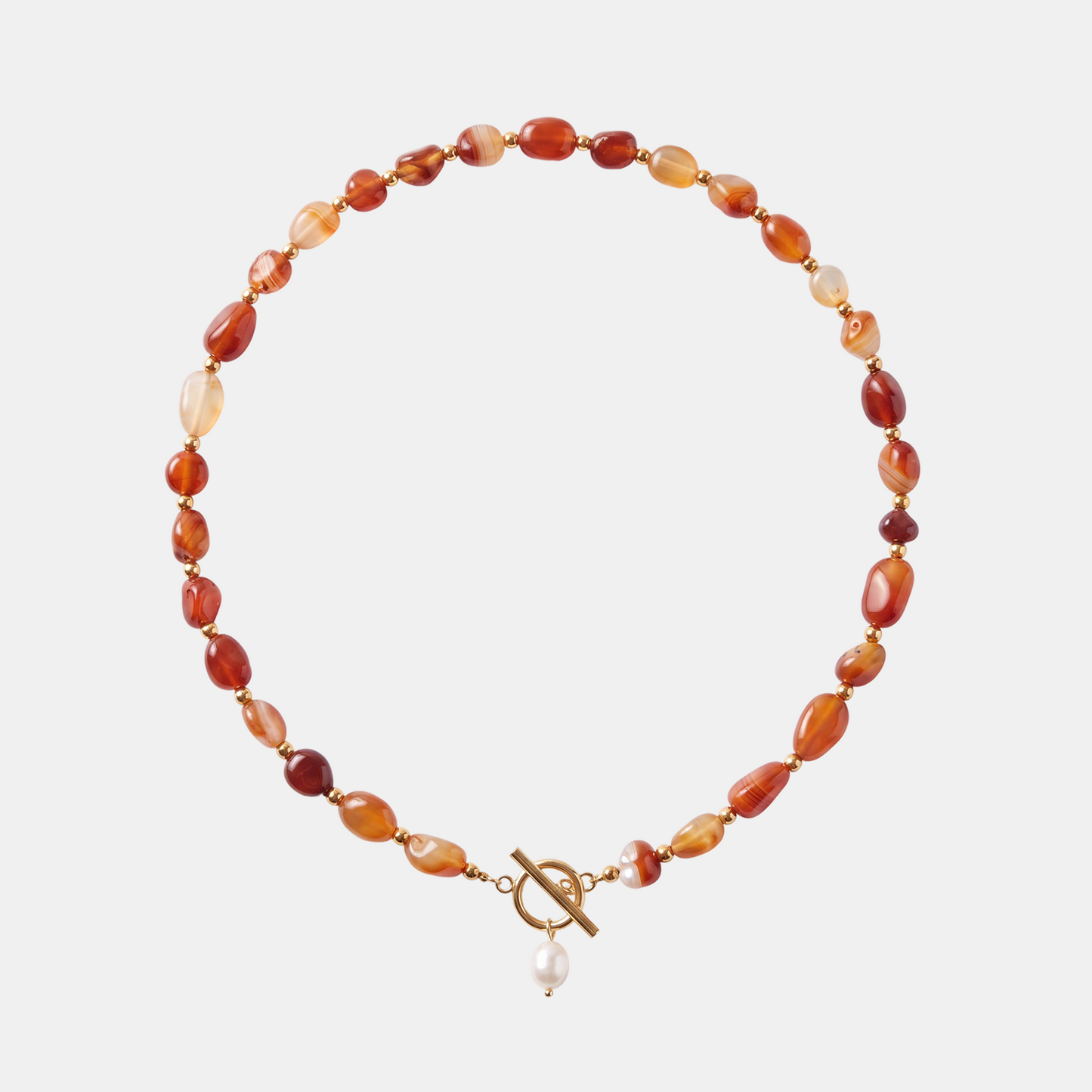 Collier en Pérles de Carneool Superposées