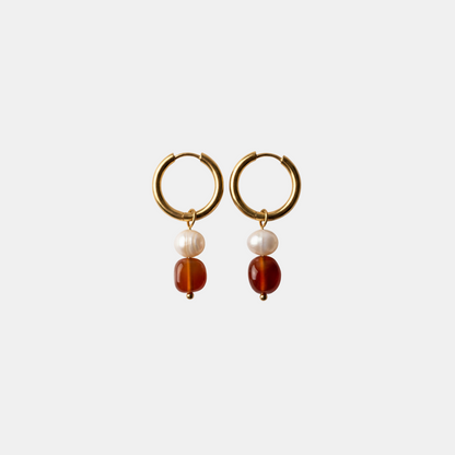 Boucles d'oreilles en perles de cornaline
