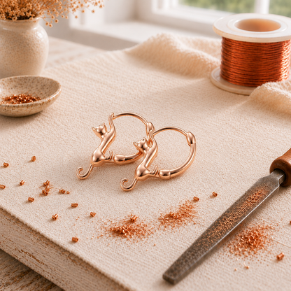 Boucles d'oreilles en cuivre Volute