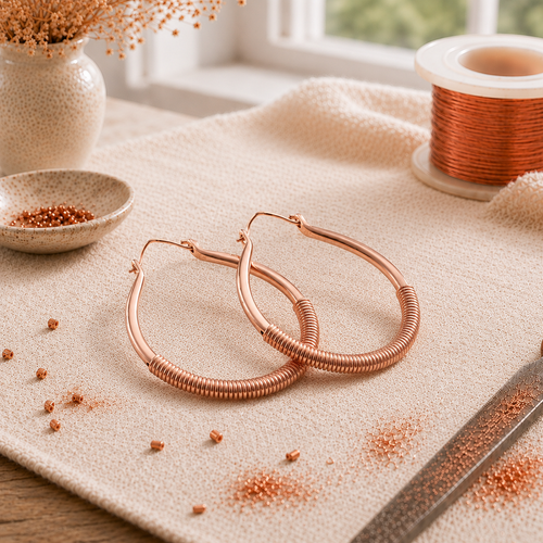 Boucles d'oreilles en cuivre Ruisseau