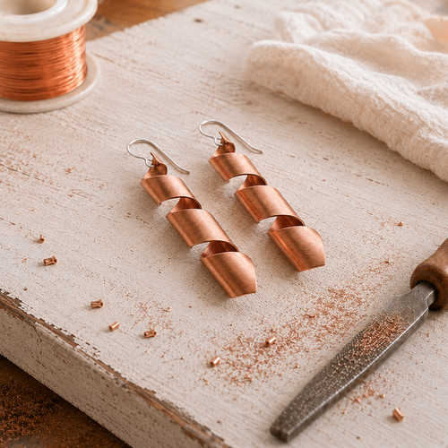 Boucles d'oreilles en cuivre Crépuscule