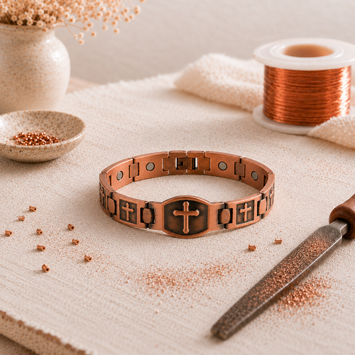 Bracelet en cuivre Croix