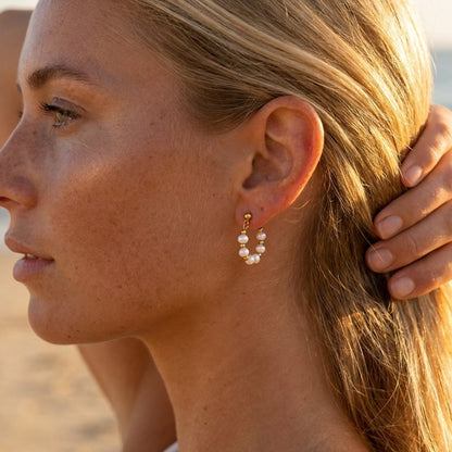 Boucles d'Oreilles Classiques en Perles