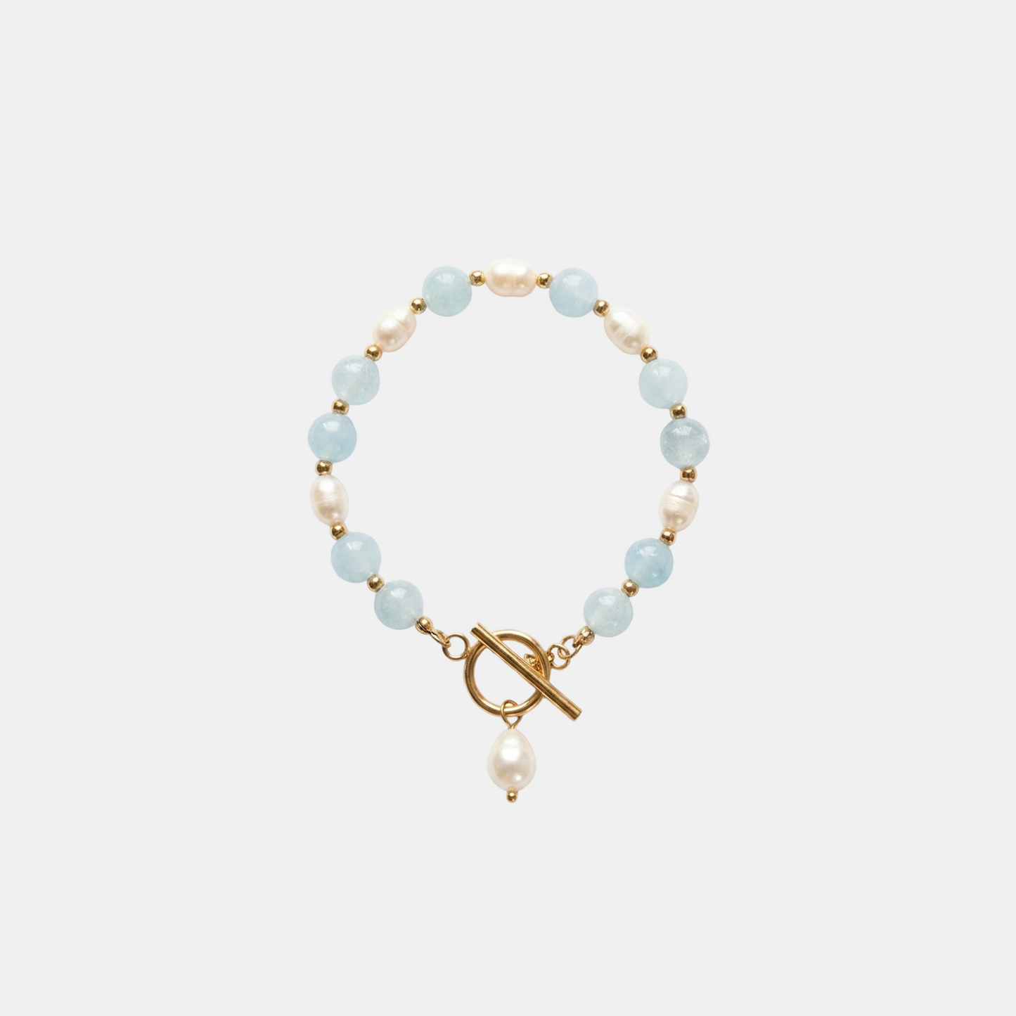 Bracelet en Perles Aquamarine