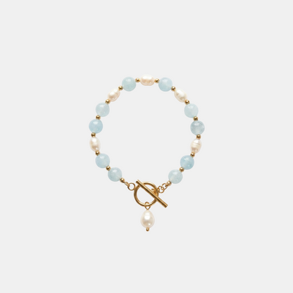 Bracelet en Perles Aquamarine
