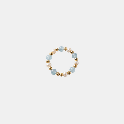 Bague en Perle Bleu Côtier