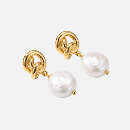 Boucles d'Oreilles Perle Nœud
