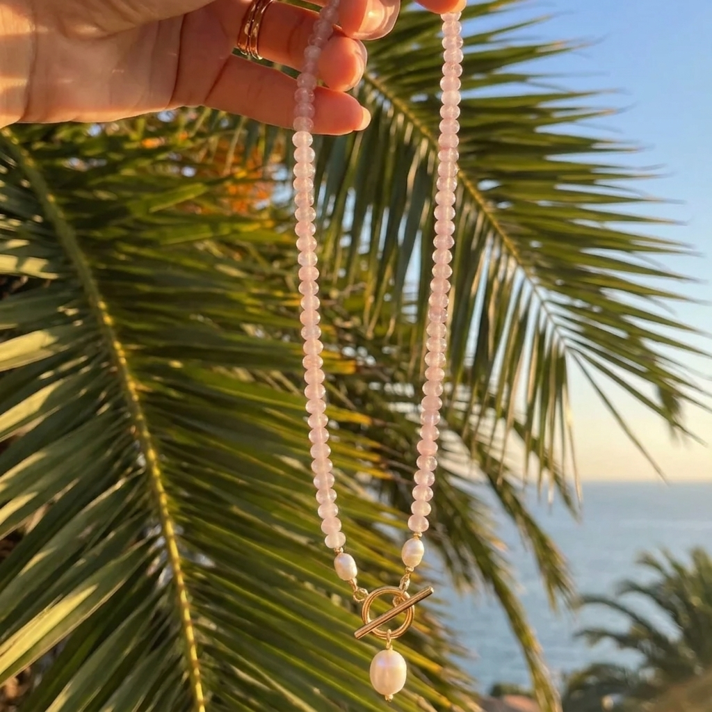 Collier de Perles Roses