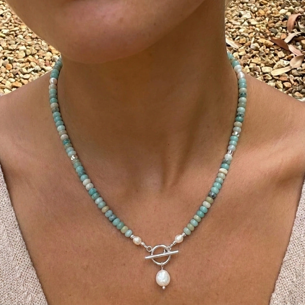 Collier en perles turquoise