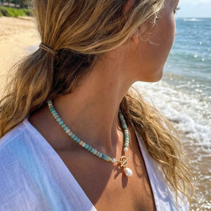 Collier en perles turquoise