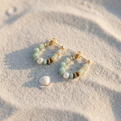 Boucles d'Oreilles en Perles de Turquoise