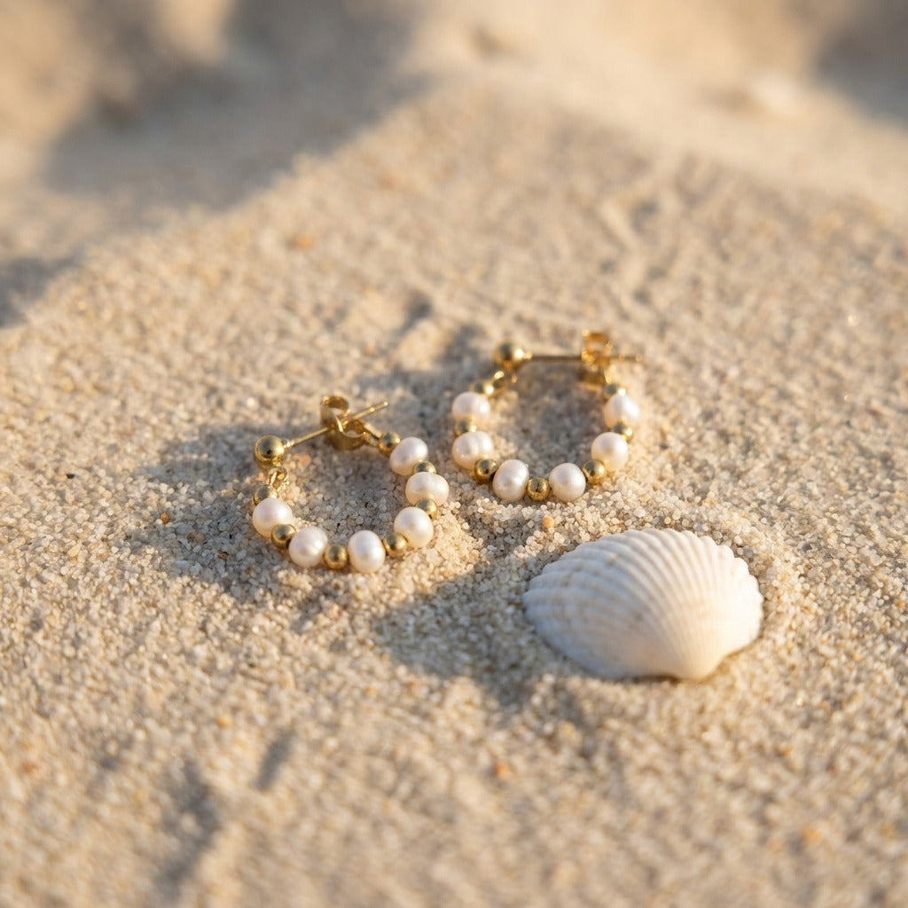 Boucles d'Oreilles Classiques en Perles