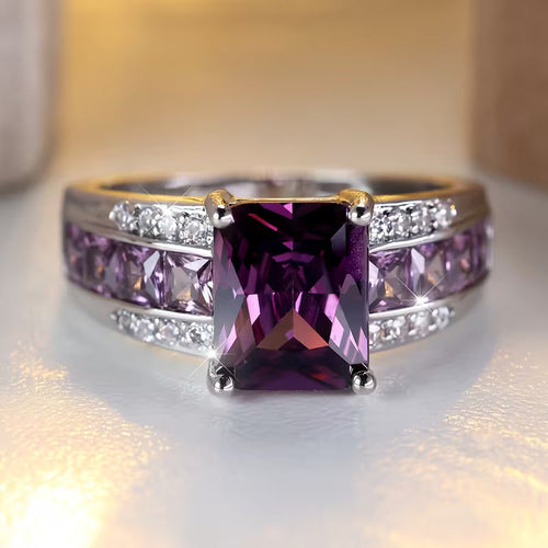 Améthystes avec monture en argent
