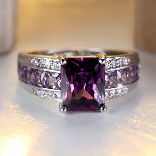Améthystes avec monture en argent