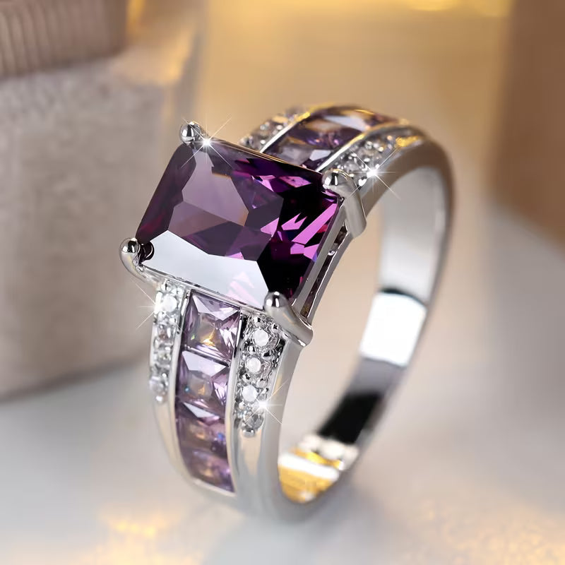 Améthystes avec monture en argent