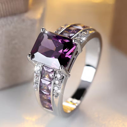 Améthystes avec monture en argent
