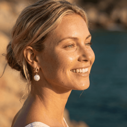 Boucles d'Oreilles Perle Nœud