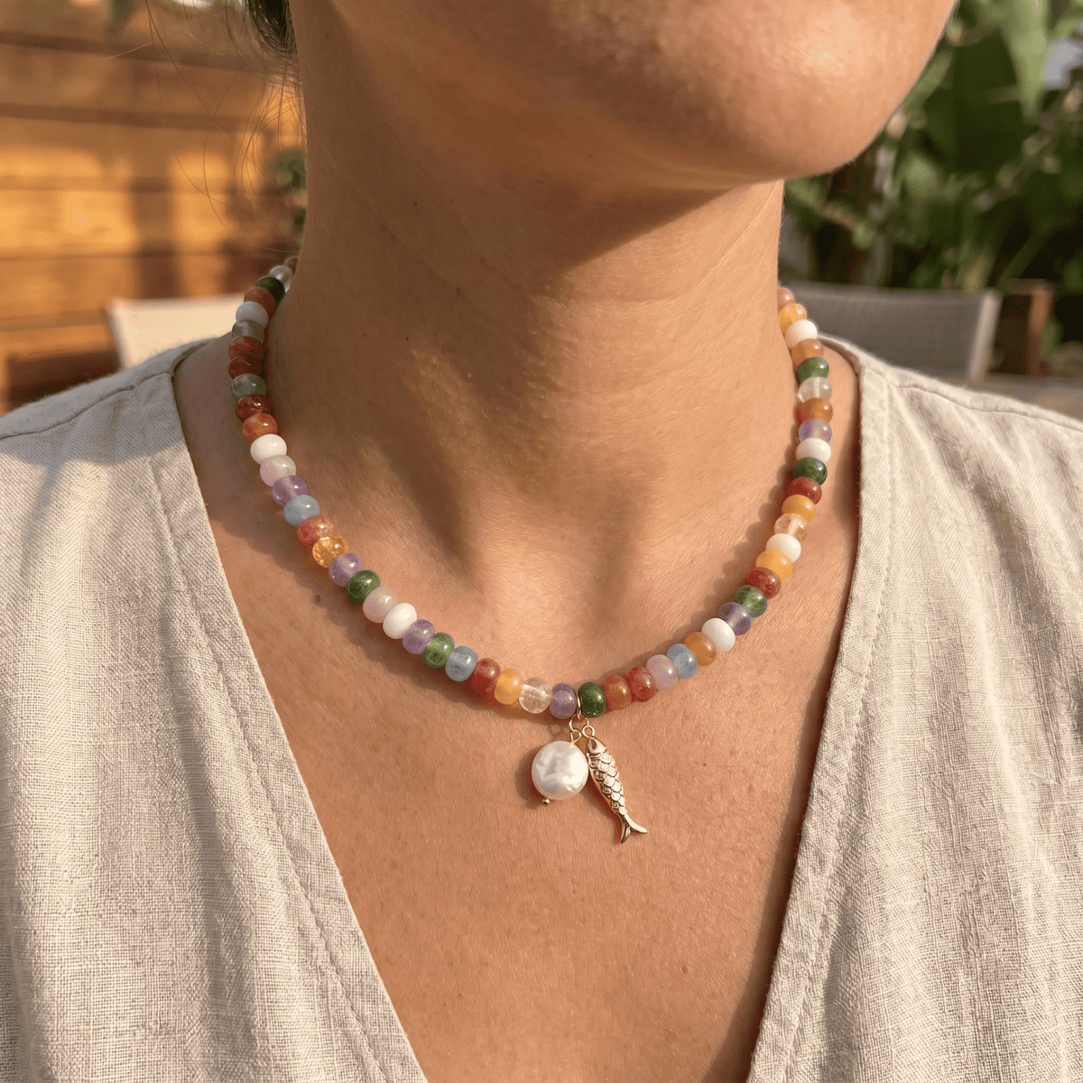 Collier de Poisson en Perles Bonbons