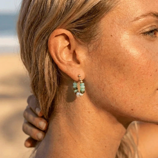 Boucles d'Oreilles en Perles de Turquoise
