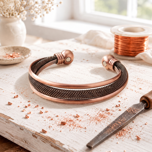 Bracelet en cuivre en treillis