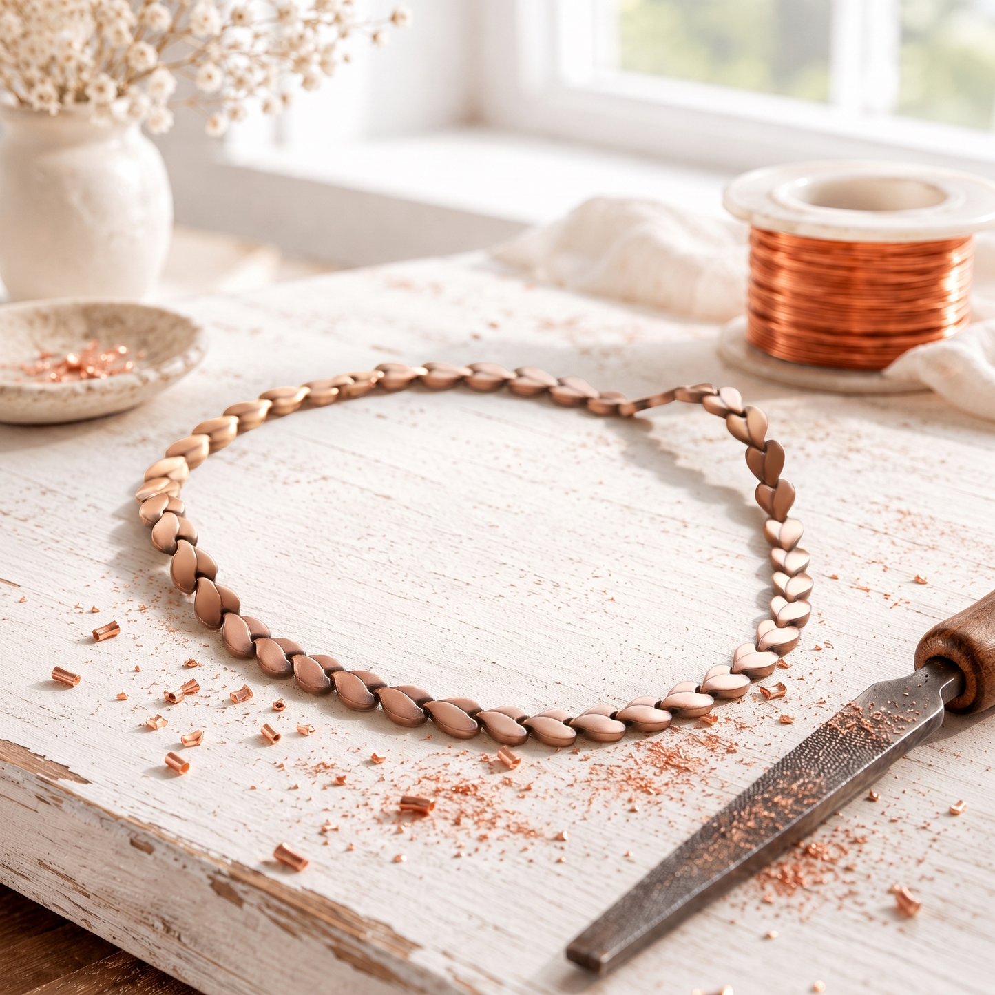 Collier en Cuivre Laurier