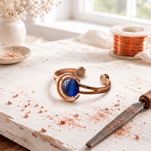 Bracelet en cuivre en demi-lune