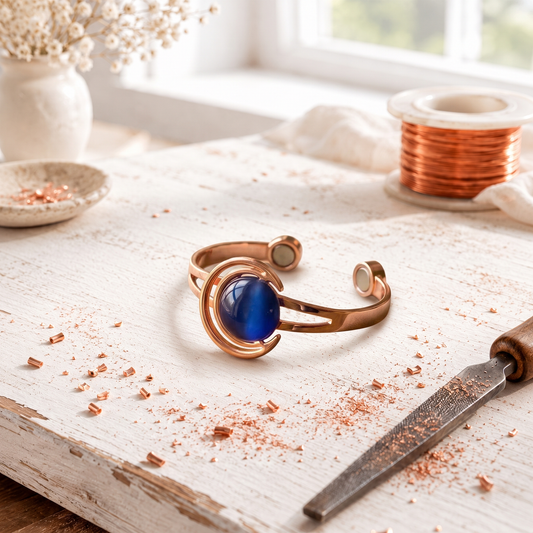 Bracelet en cuivre en demi-lune
