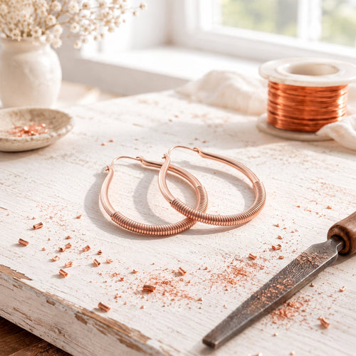 Boucles d'oreilles en fil de cuivre