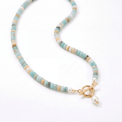 Collier en perles turquoise