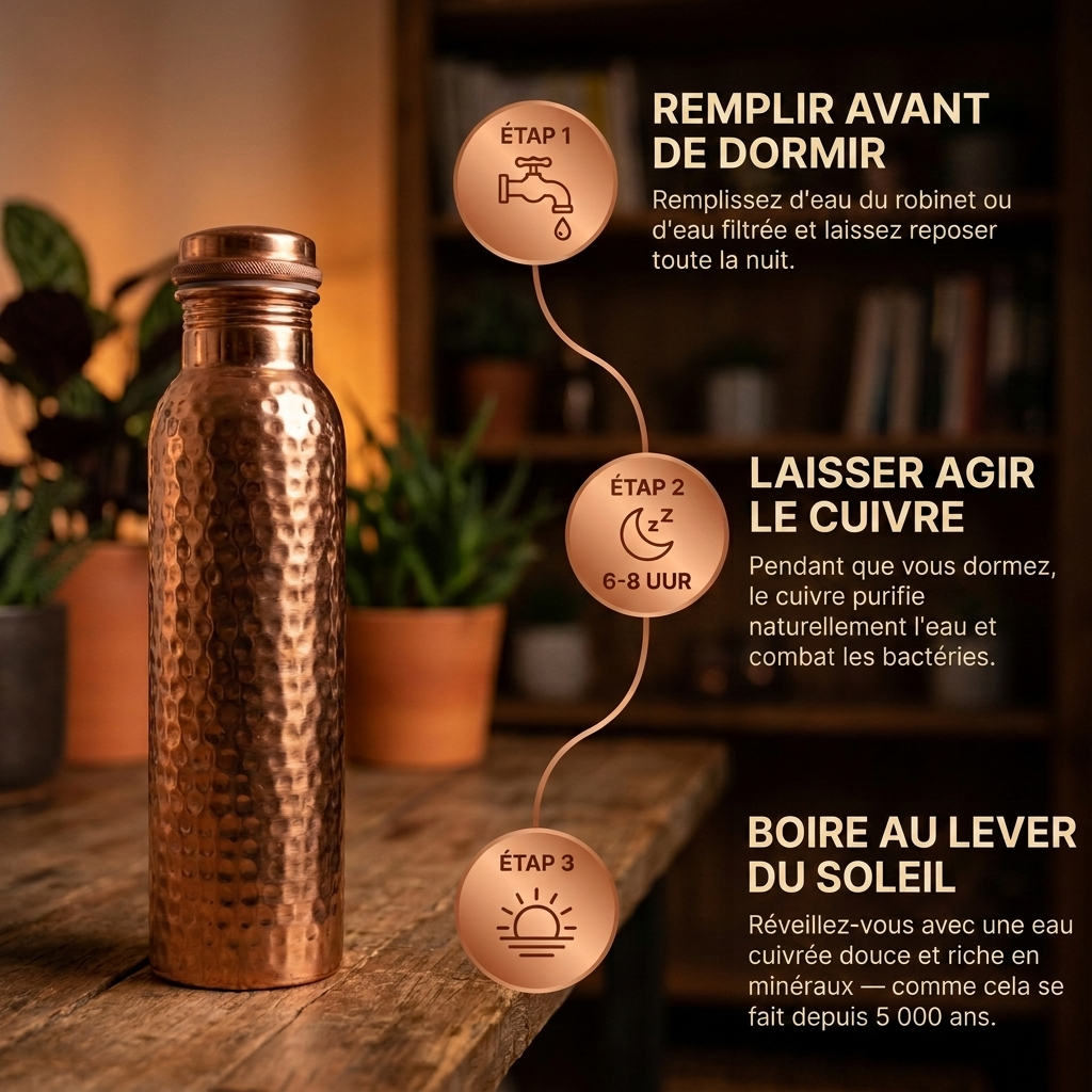 Bouteille d'eau en cuivre pur