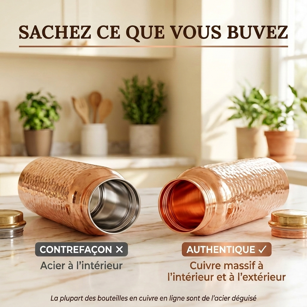 Bouteille d'eau en cuivre pur
