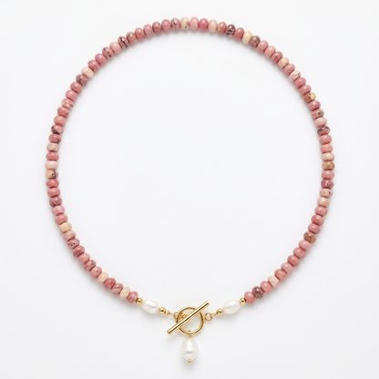 Collier de Perles en Rhodonite