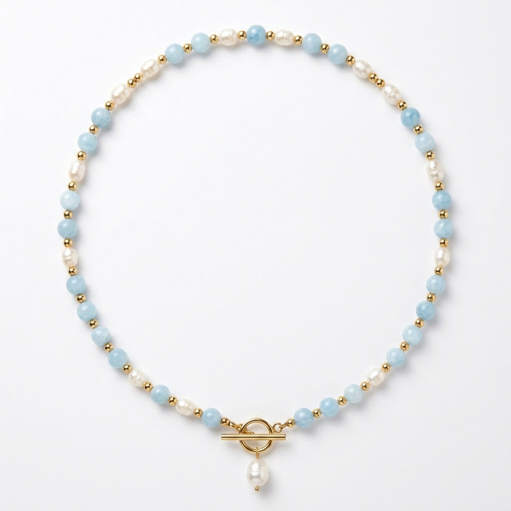 Collier de Perles Bleu Côtier