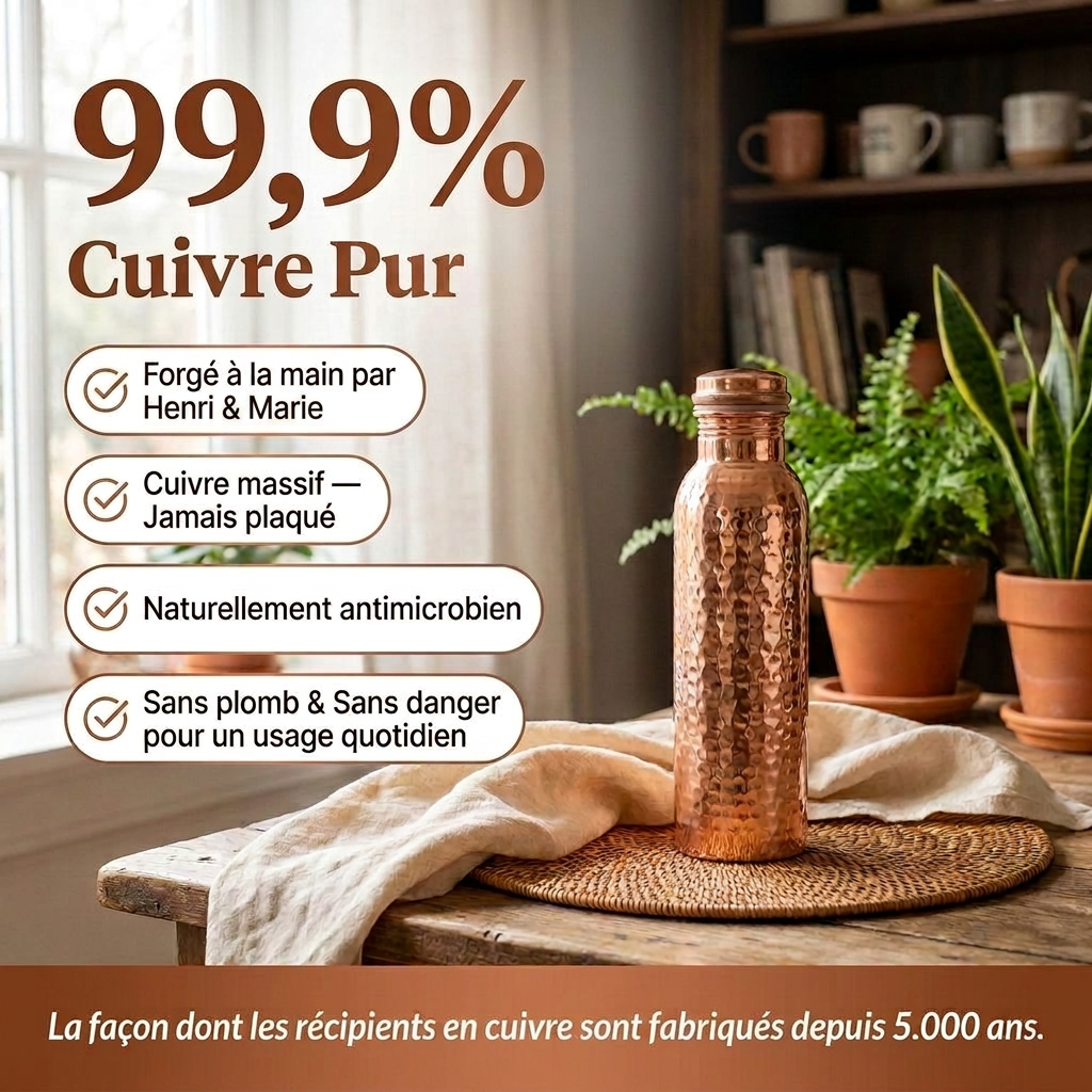 Bouteille d'eau en cuivre pur