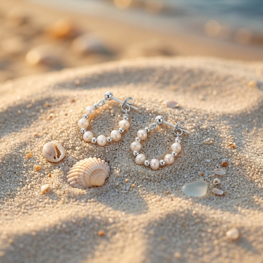 Boucles d'Oreilles Classiques en Perles
