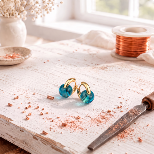 Boucles d'oreilles en cuivre Prisme