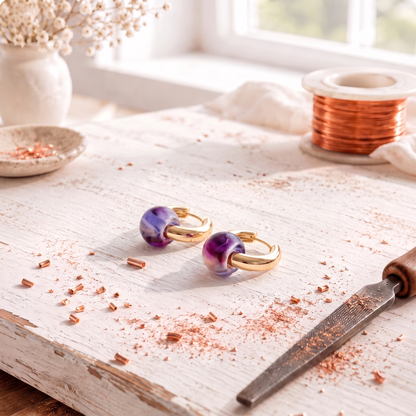 Boucles d'oreilles en cuivre Prisme